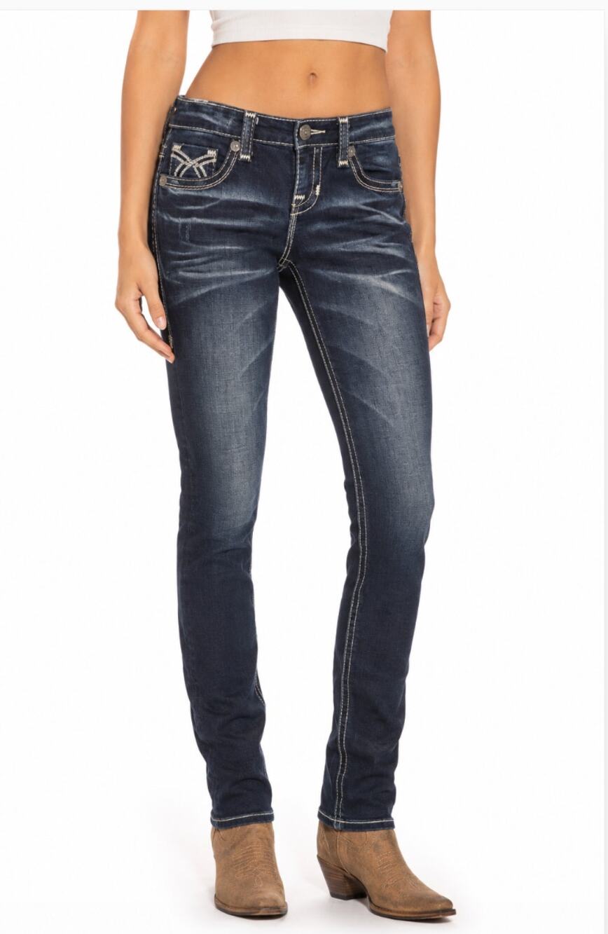 Big Star Jenae Skinny Stretch Jeans Cowboy Rodeo Ranch Low Rise Denim Farmer